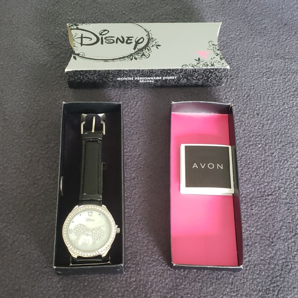 Disney Black and Silver Minnie Mouse Watch